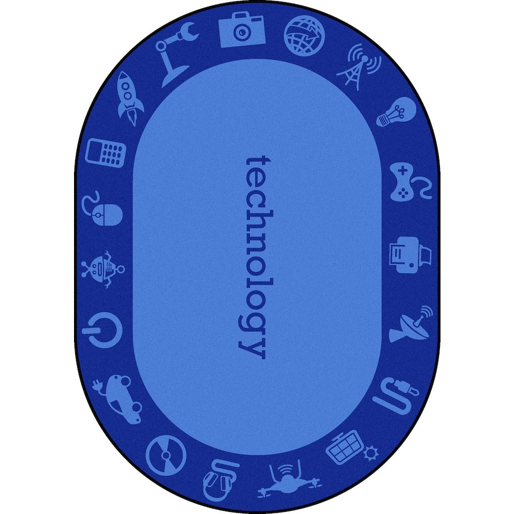 Kid Essentials STEAM 7'8" x 10'9" Oval Area Rug in Color Technology. Picture 1