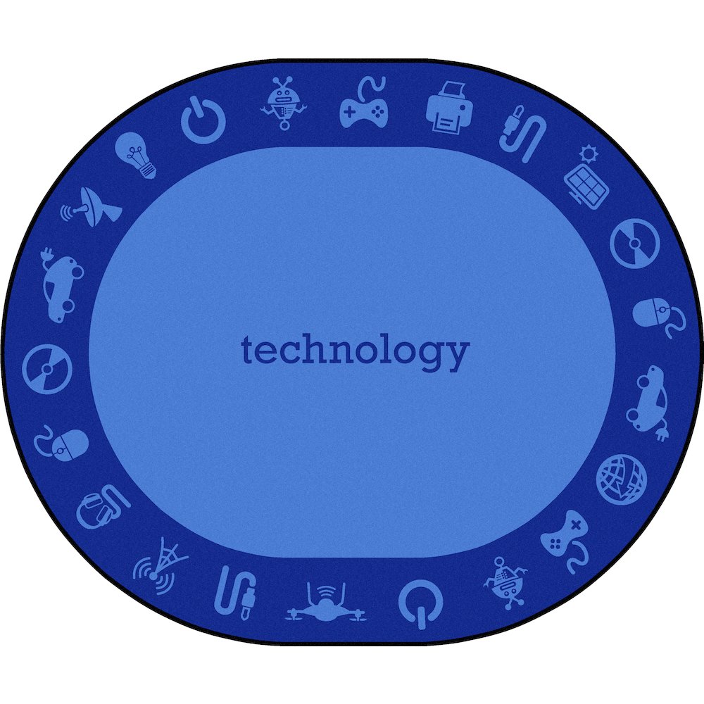 Kid Essentials STEAM 10'9" x 13'2" Oval Area Rug in Color Technology. Picture 1