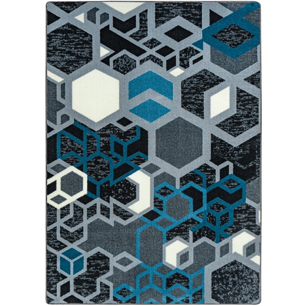 Kid Essentials Structured 5'4" x 7'8" Area Rug in Color Sapphire. Picture 1
