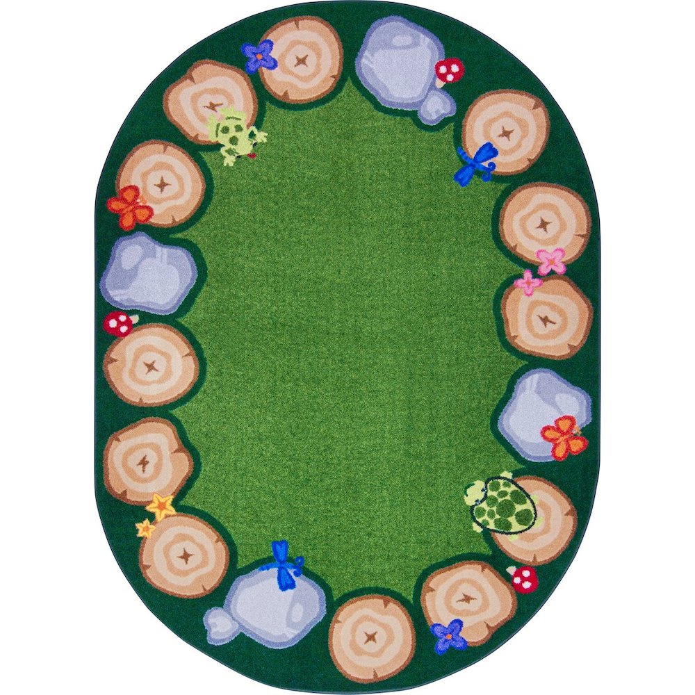 Kid Essentials Stumped 5'4" x 7'8" Oval Area Rug in Color Multi. Picture 1