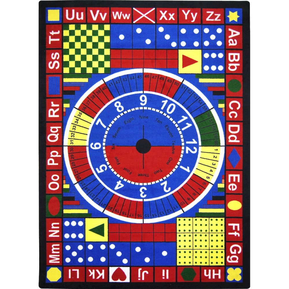 Kid Essentials Teach-A-Tot 5'4" x 7'8" Area Rug in Color Multi. Picture 1