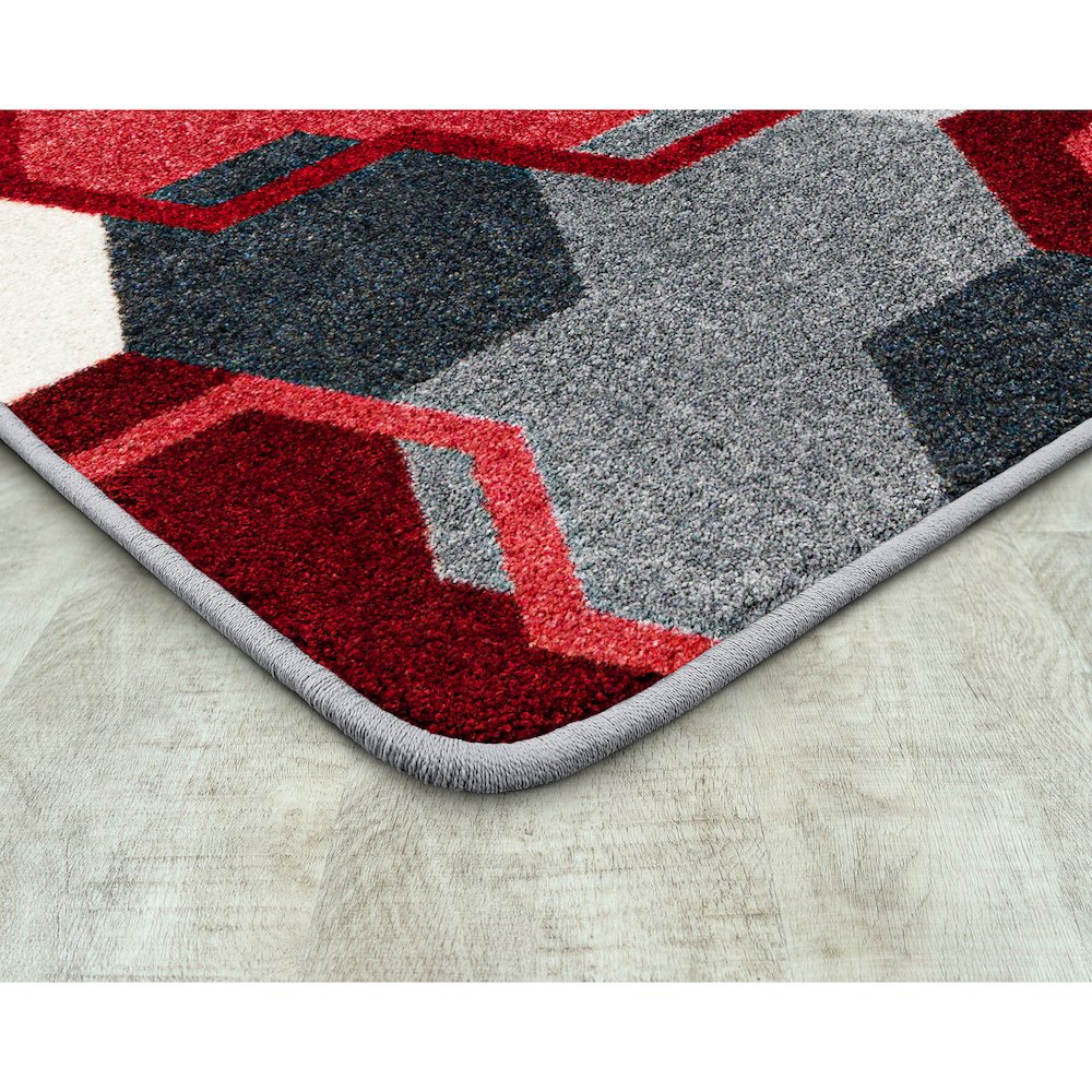 Kid Essentials Team Up 5'4" x 7'8" Area Rug in Color Red. Picture 2