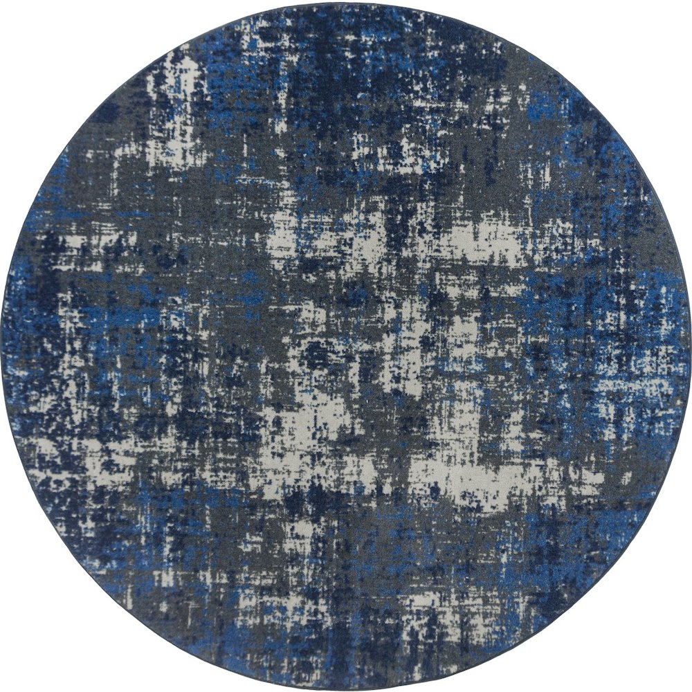 Kid Essentials Terra Mae 7'7" Round Area Rug in Color Marine. Picture 1