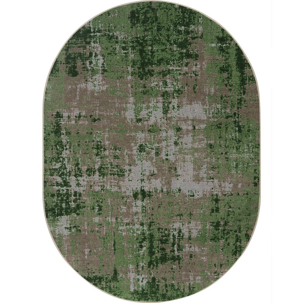 Kid Essentials Terra Mae 5'4" x 7'8" Oval Area Rug in Color Meadow. Picture 1
