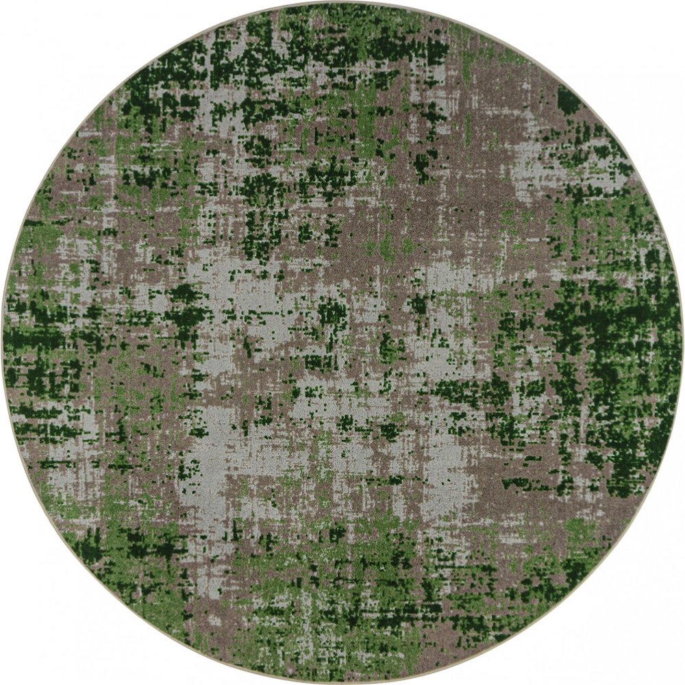 Kid Essentials Terra Mae 7'7" Round Area Rug in Color Meadow. Picture 1