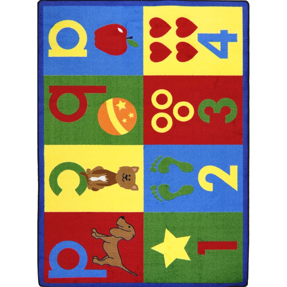 Kid Essentials Toddler Basics 3'10" x 5'4" Area Rug in Color Bold. Picture 1