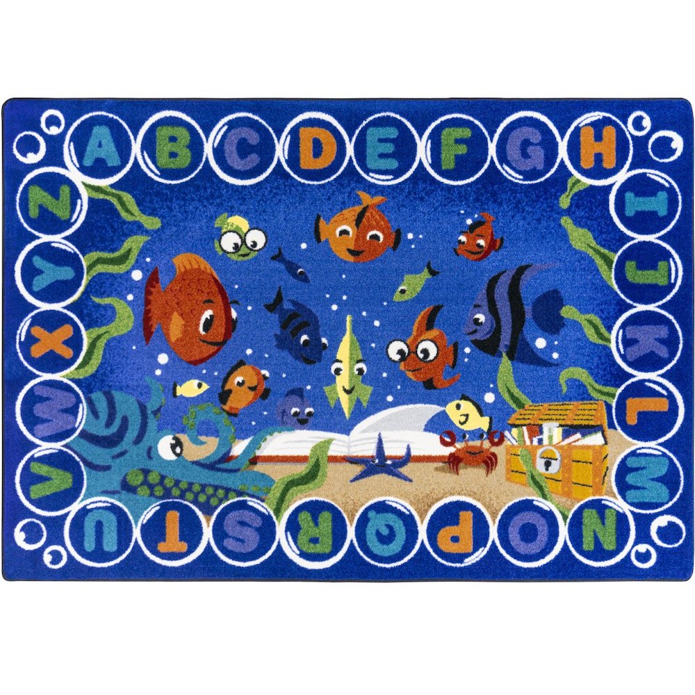 Kid Essentials Underwater Readers 5'4" x 7'8" Area Rug in Color Multi. Picture 2