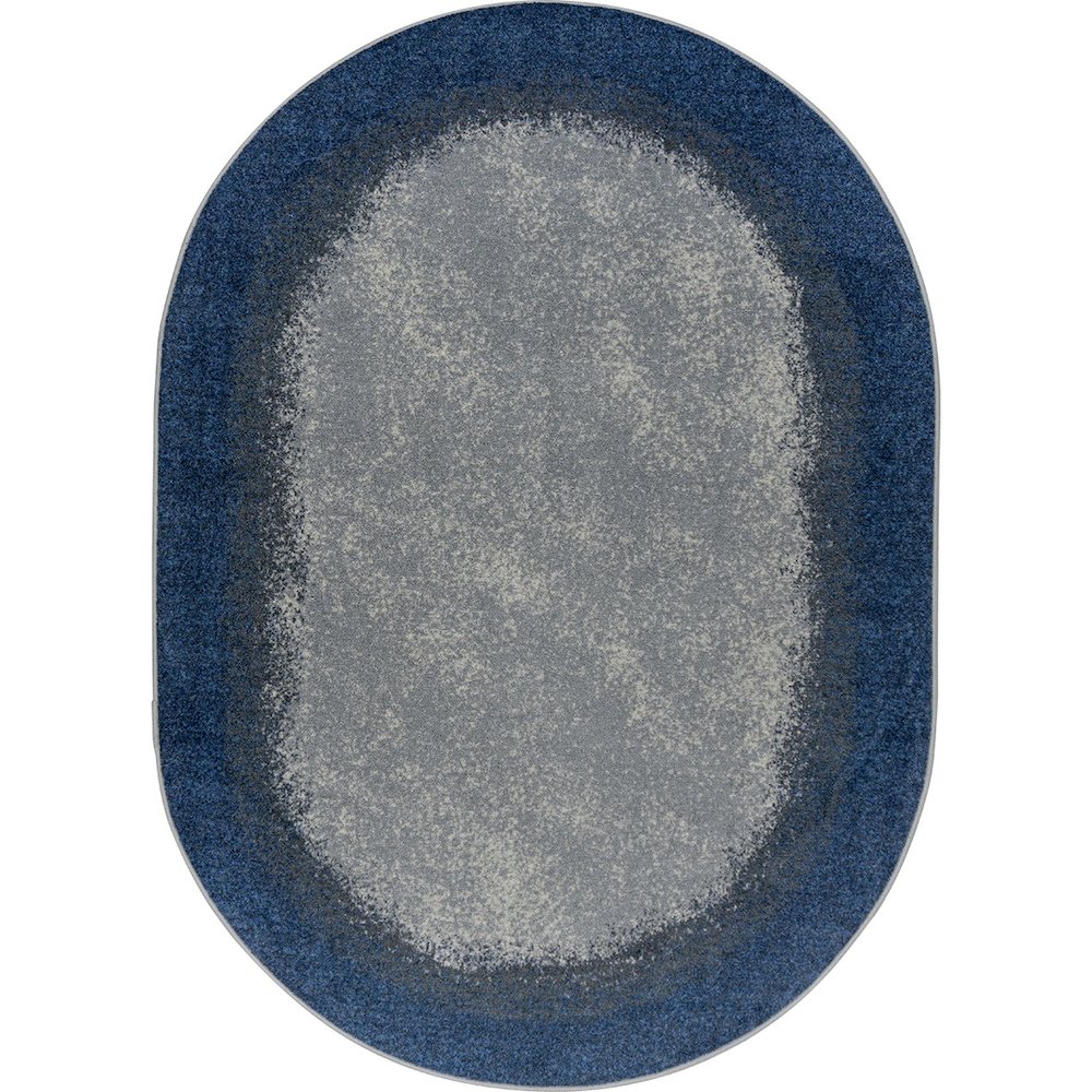 Kid Essentials Urban Edges 5'4" x 7'8" Oval Area Rug in Color Marine. Picture 1