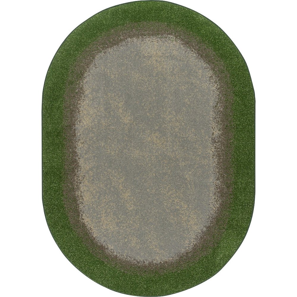 Kid Essentials Urban Edges 5'4" x 7'8" Oval Area Rug in Color Meadow. Picture 1