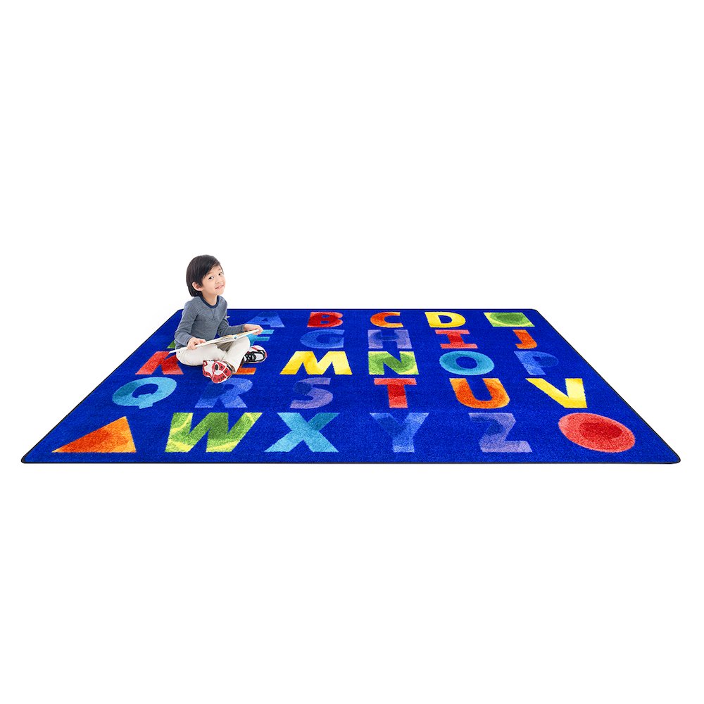 Kid Essentials Watercolor Alphabet 5'4" x 7'8" Area Rug in Color Rainbow. Picture 4