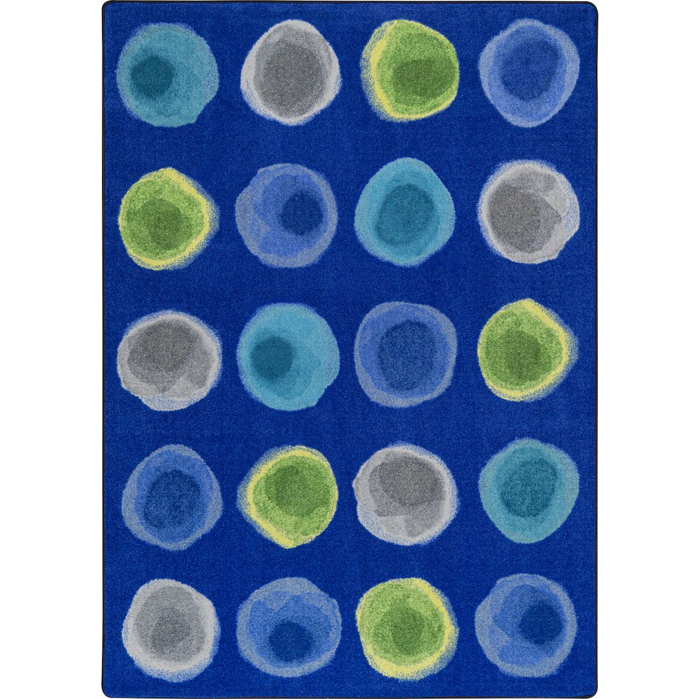 Kid Essentials Watercolor Spots 5'4" x 7'8" Area Rug in Color Marine. Picture 1