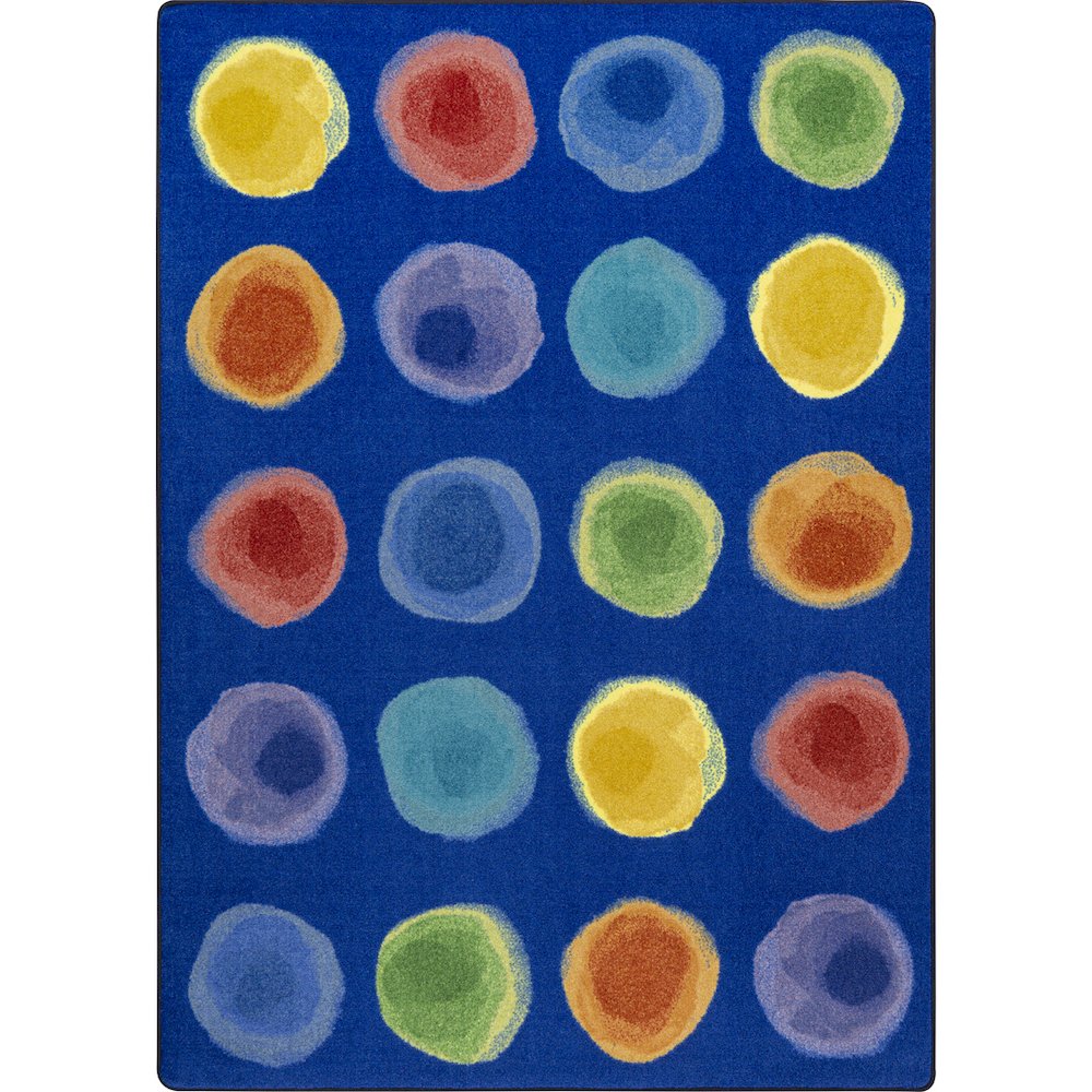Kid Essentials Watercolor Spots 5'4" x 7'8" Area Rug in Color Rainbow. Picture 1