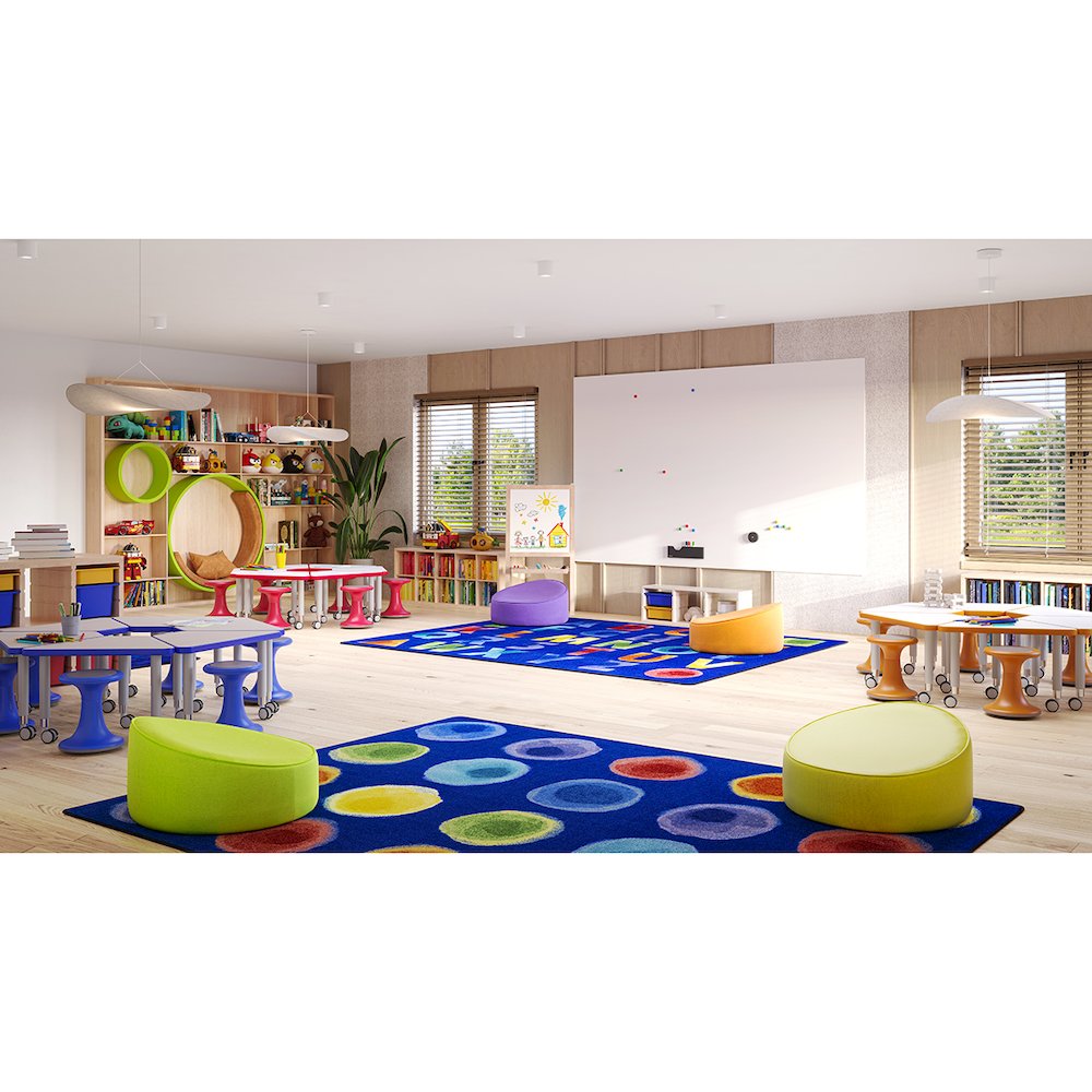 Kid Essentials Watercolor Spots 5'4" x 7'8" Area Rug in Color Rainbow. Picture 4