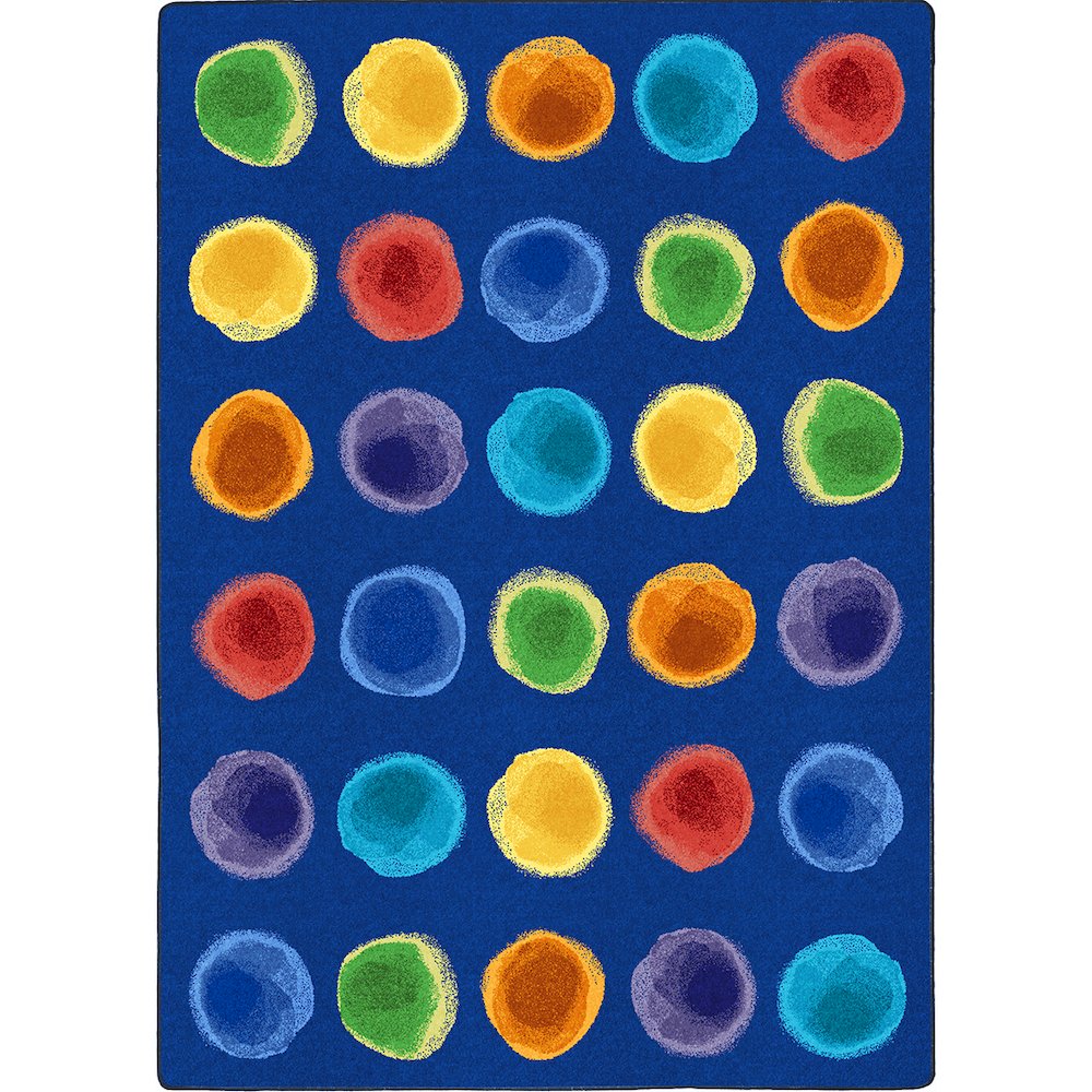 Kid Essentials Watercolor Spots 7'8" x 10'9" Area Rug in Color Rainbow. Picture 1