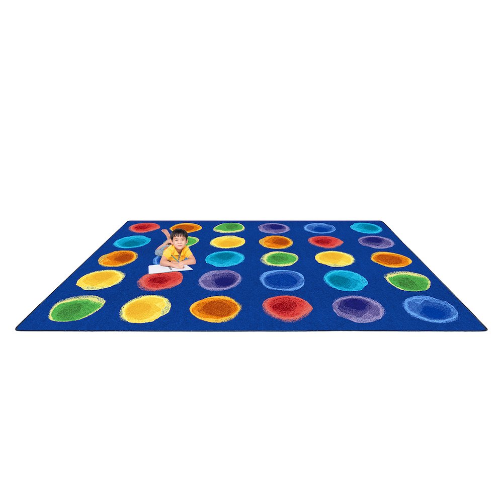 Kid Essentials Watercolor Spots 7'8" x 10'9" Area Rug in Color Rainbow. Picture 5
