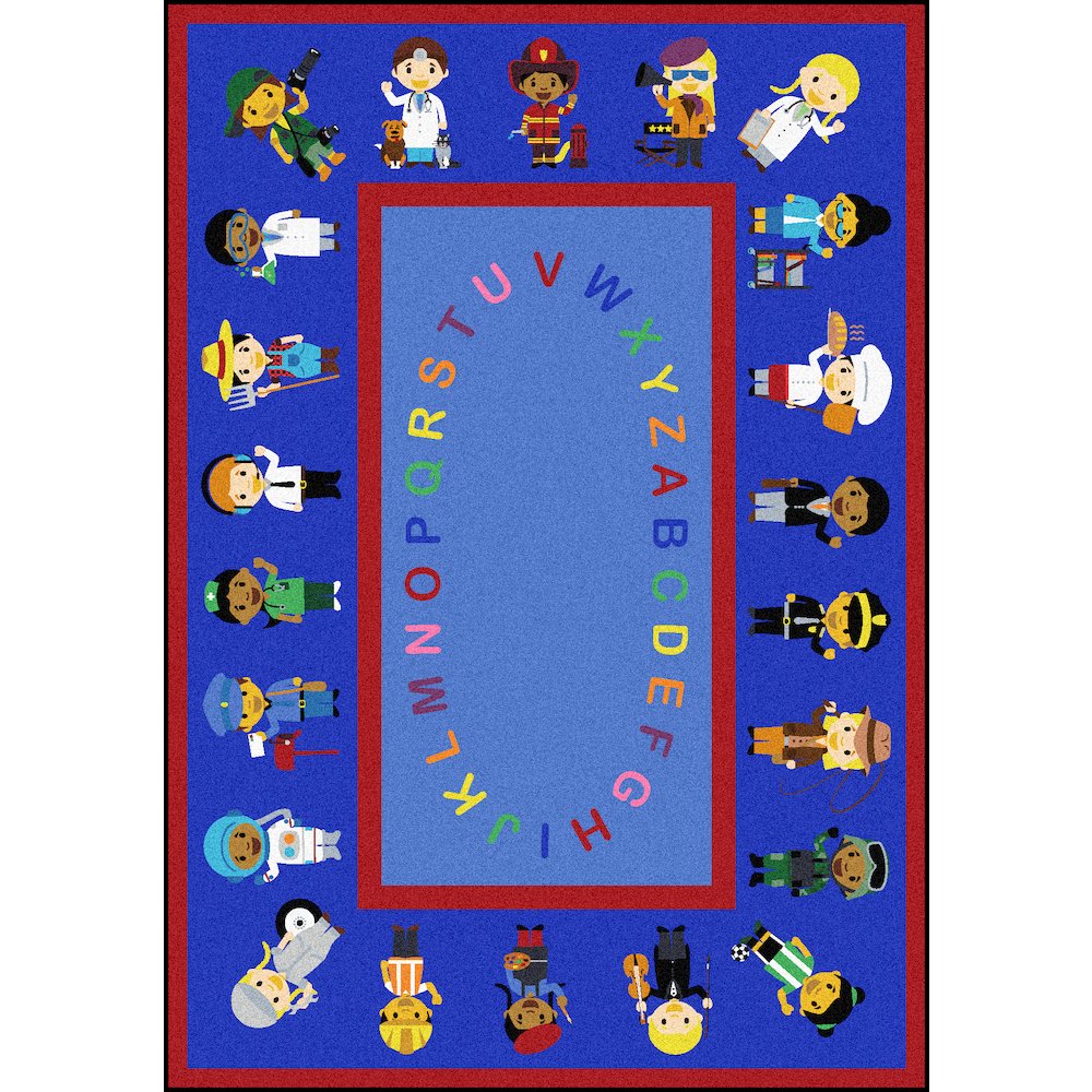 Kid Essentials We Work Together 5'4" x 7'8" Area Rug in Color Multi. Picture 1