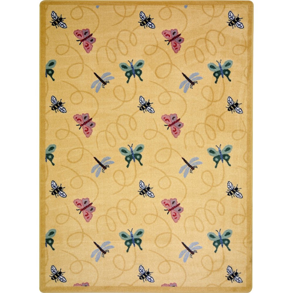 Kaleidoscope Wing Dings 3'10" x 5'4" Area Rug in Color Gold. Picture 1