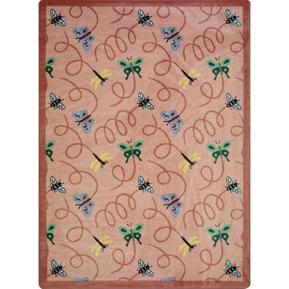 Kaleidoscope Wing Dings 3'10" x 5'4" Area Rug in Color Rose. Picture 1
