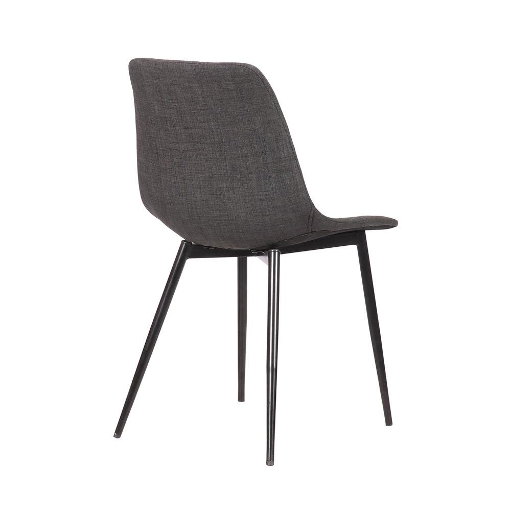 Monte Dining Chair in Charcoal Fabric with Black Metal Legs Set Of 2. Picture 5
