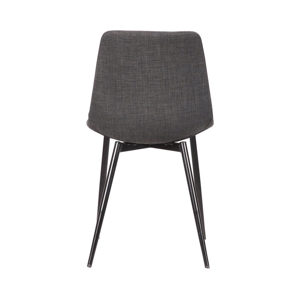 Monte Dining Chair in Charcoal Fabric with Black Metal Legs Set Of 2. Picture 6