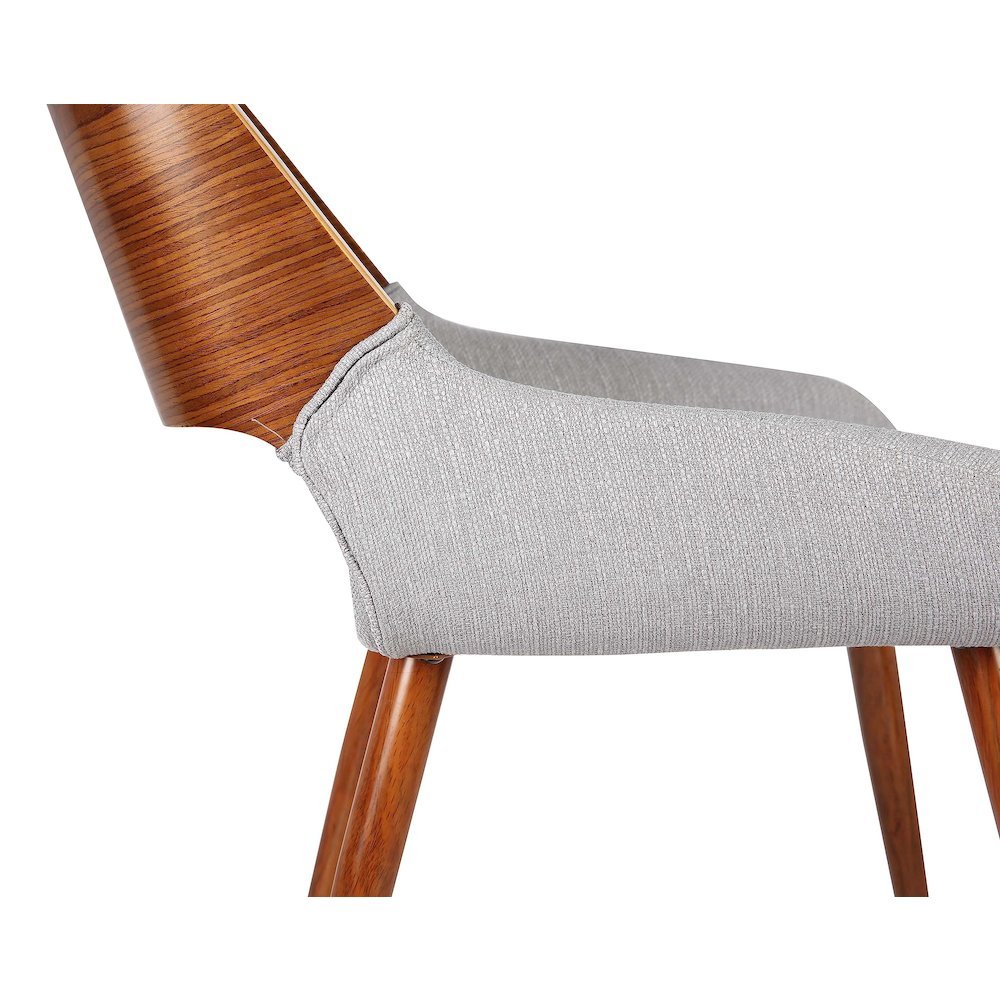 Panda Mid-Century Dining Chair Walnut Finish and Gray Fabric Set Of 2. Picture 5