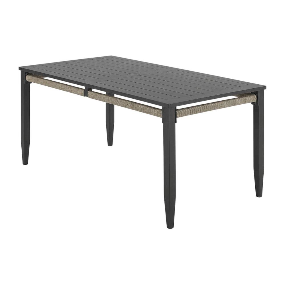 Aluminum Rectangular Dining Table In Charcoal Finish With Modern Style. Picture 1
