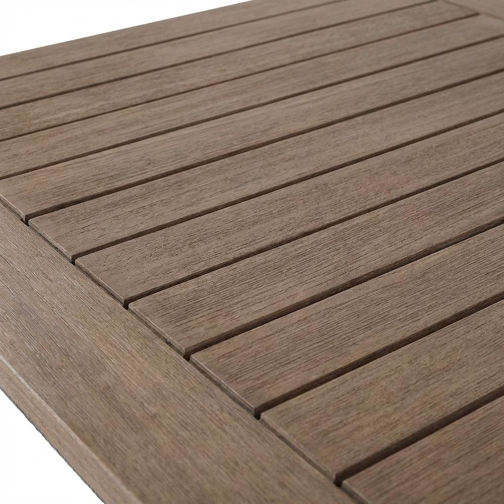 Weathered Eucalyptus Outdoor Dining Table With Modern Design. Picture 5