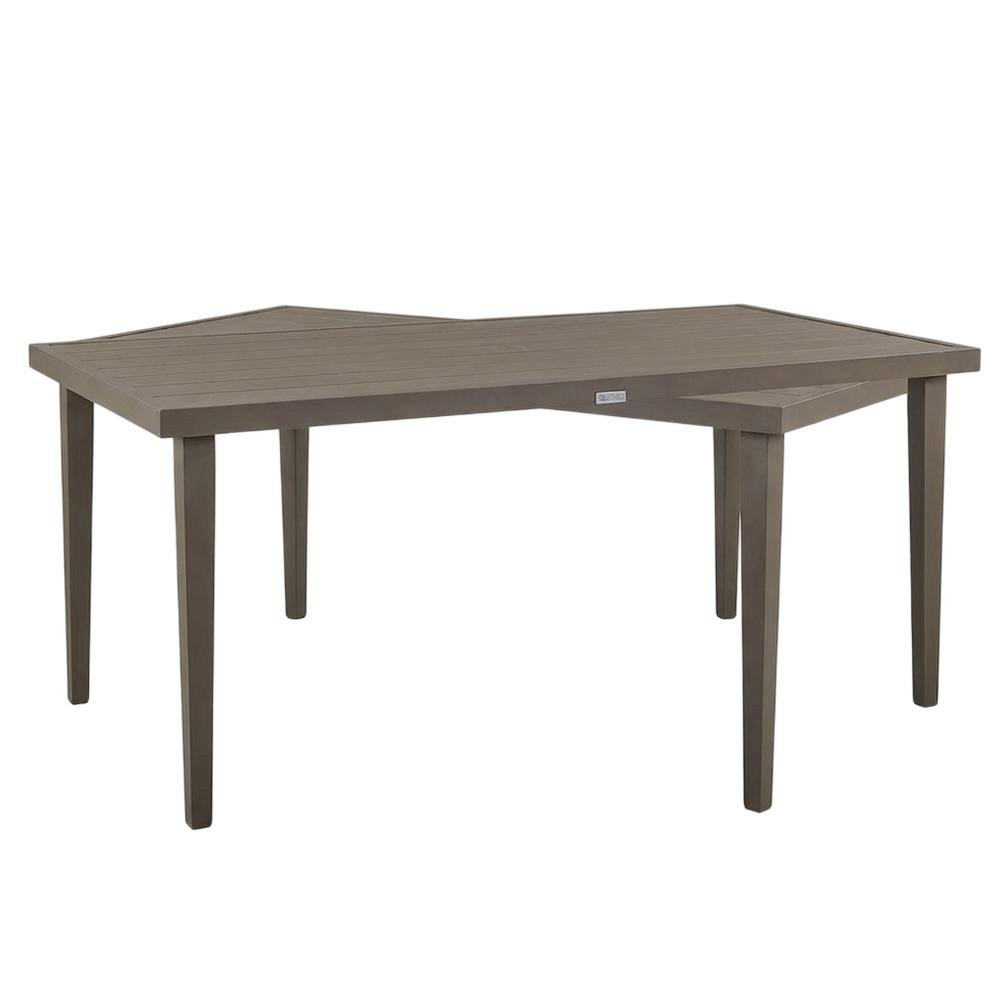 Gray Outdoor Aluminum Rectangular Dining Table, Durable Design, Spacious Surface. Picture 1