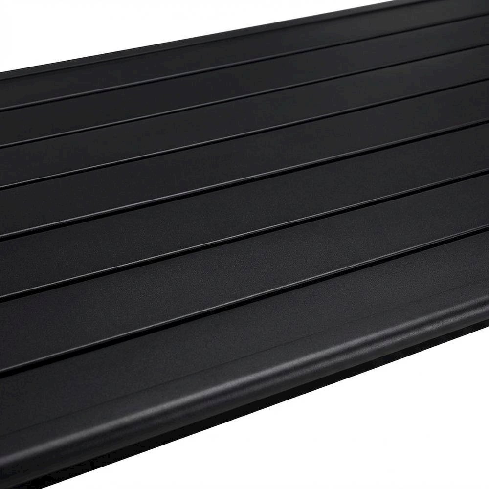 Black Outdoor Patio Dining Table With Aluminum Frame And Modern Design. Picture 5