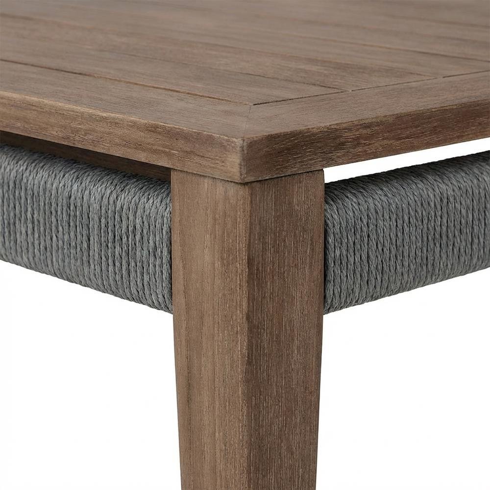Weathered Eucalyptus Outdoor Dining Table With Modern Design. Picture 6