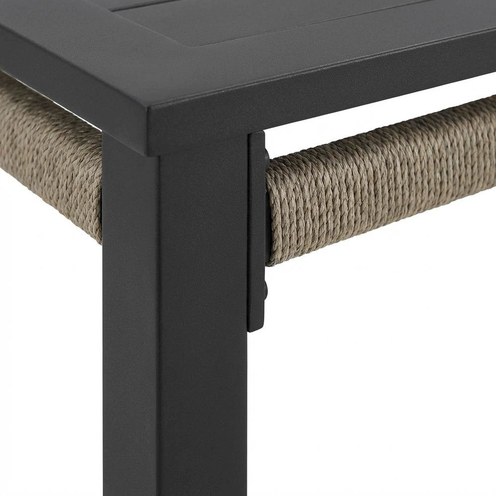 Aluminum Rectangular Dining Table In Charcoal Finish With Modern Style. Picture 6