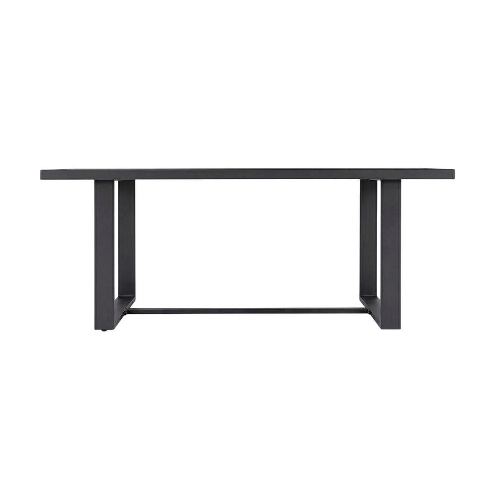 Dark Gray Outdoor Patio Dining Table With Aluminum Frame. Picture 4