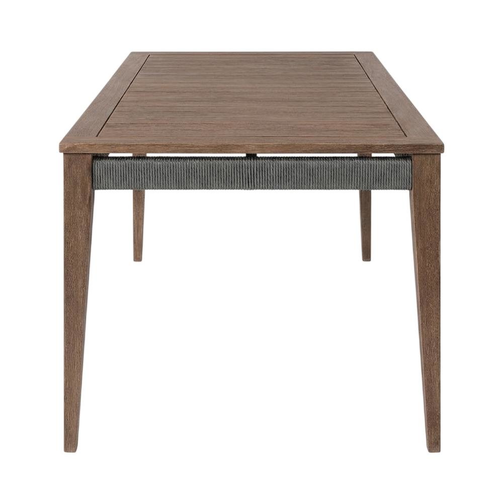 Weathered Eucalyptus Outdoor Dining Table With Modern Design. Picture 4