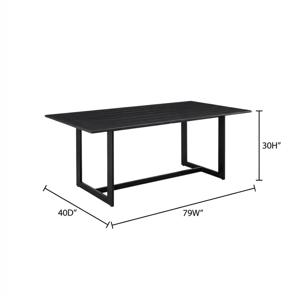 Black Outdoor Patio Dining Table With Aluminum Frame And Modern Design. Picture 7
