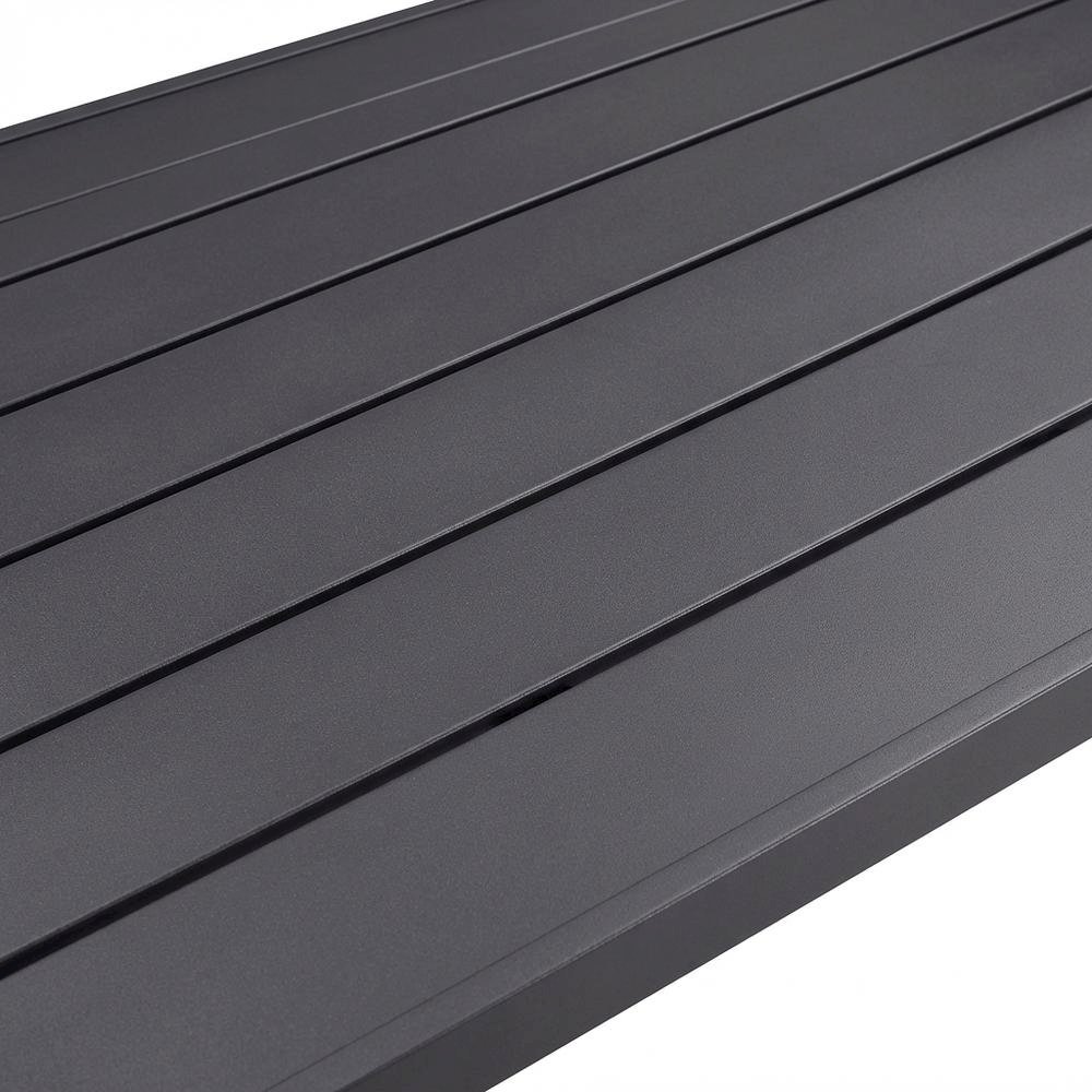 Dark Gray Outdoor Patio Dining Table With Aluminum Frame. Picture 5