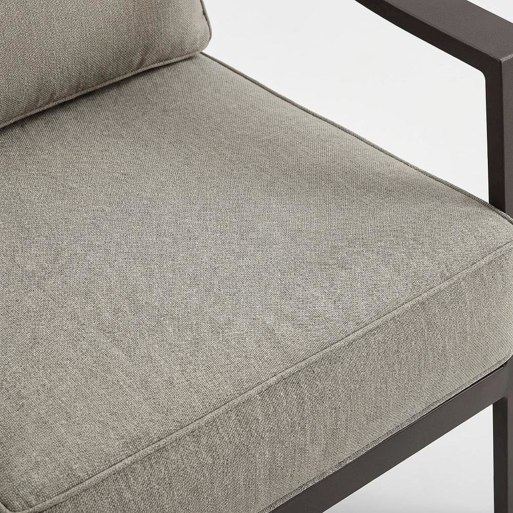 Brown Outdoor Sofa With Aluminum Frame, Water Resistant, Modern Design. Picture 5