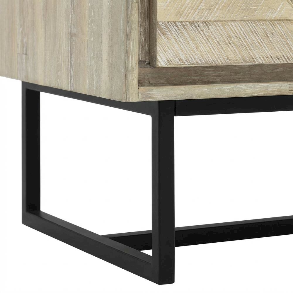 Acacia Wood Nightstand with 1 Drawer for Bedroom Storage. Picture 5
