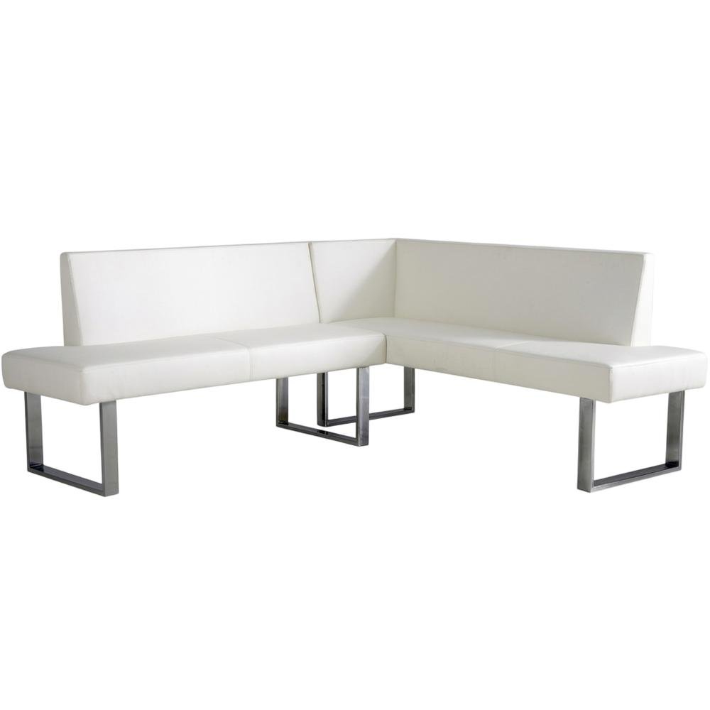 White Corner Outdoor Sofa With Polyurethane Fabric And Cushioned Seating. Picture 1