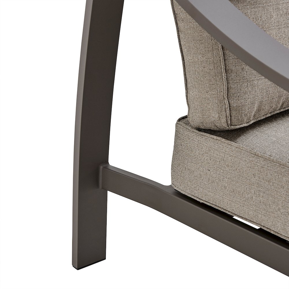 Koda Aluminum Outdoor Sofa in Brown. Picture 4