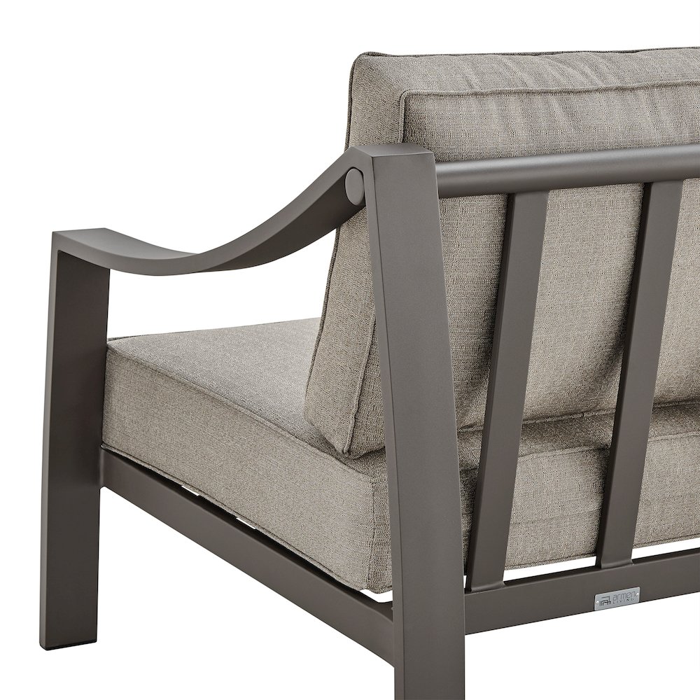Koda Aluminum Outdoor Sofa in Brown. Picture 5