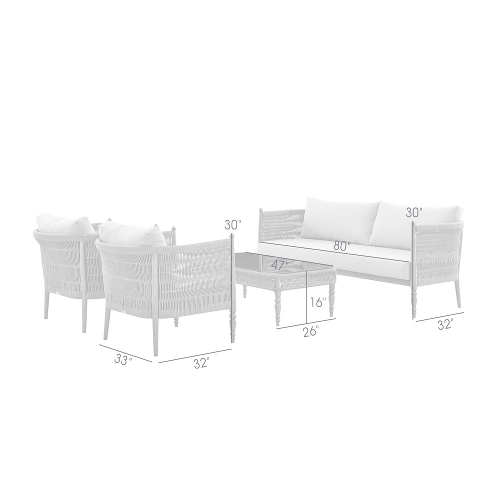 Safari Aluminum and Rope Outdoor Sofa in Brown with Gray Cushions. Picture 4