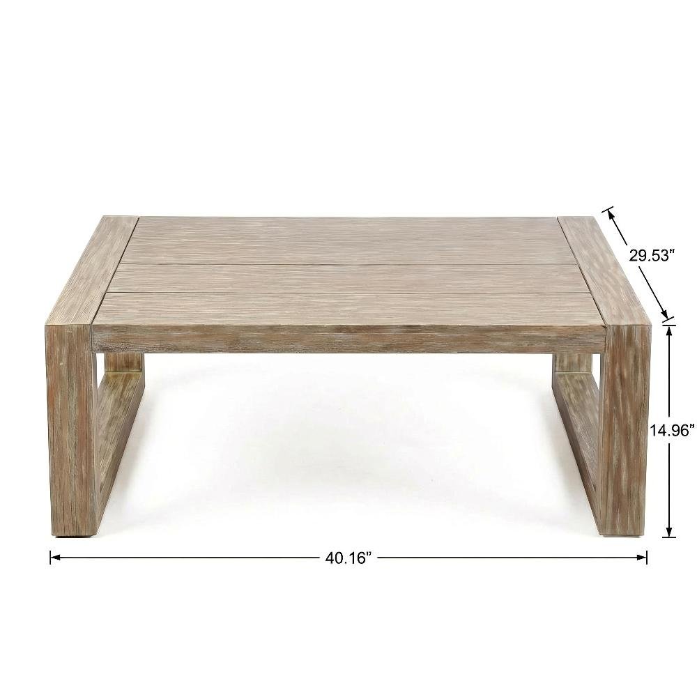 Outdoor Coffee Table An-Teak Eucalyptus Wood Solid Surface. Picture 4