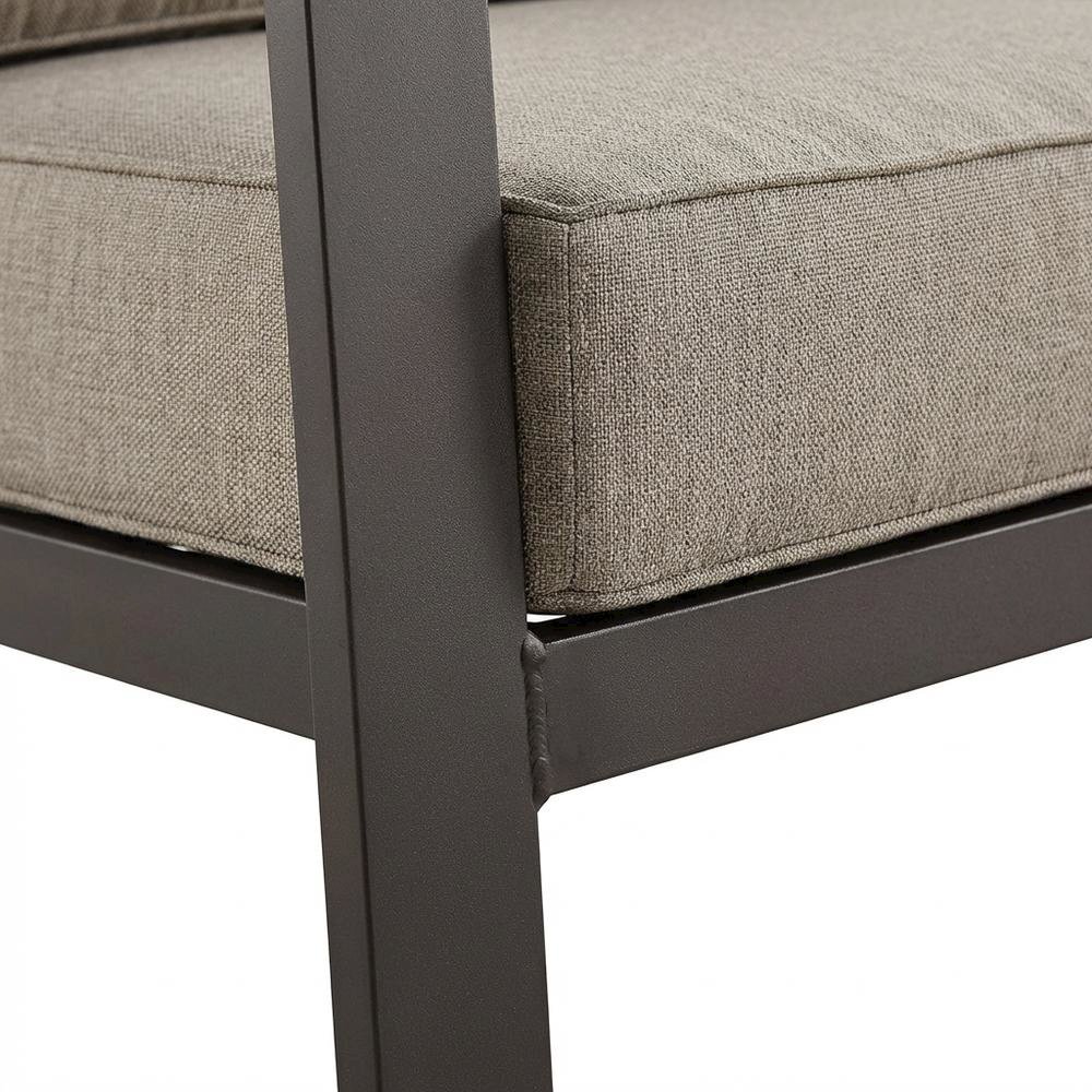 Brown Outdoor Sofa With Aluminum Frame, Water Resistant, Modern Design. Picture 6