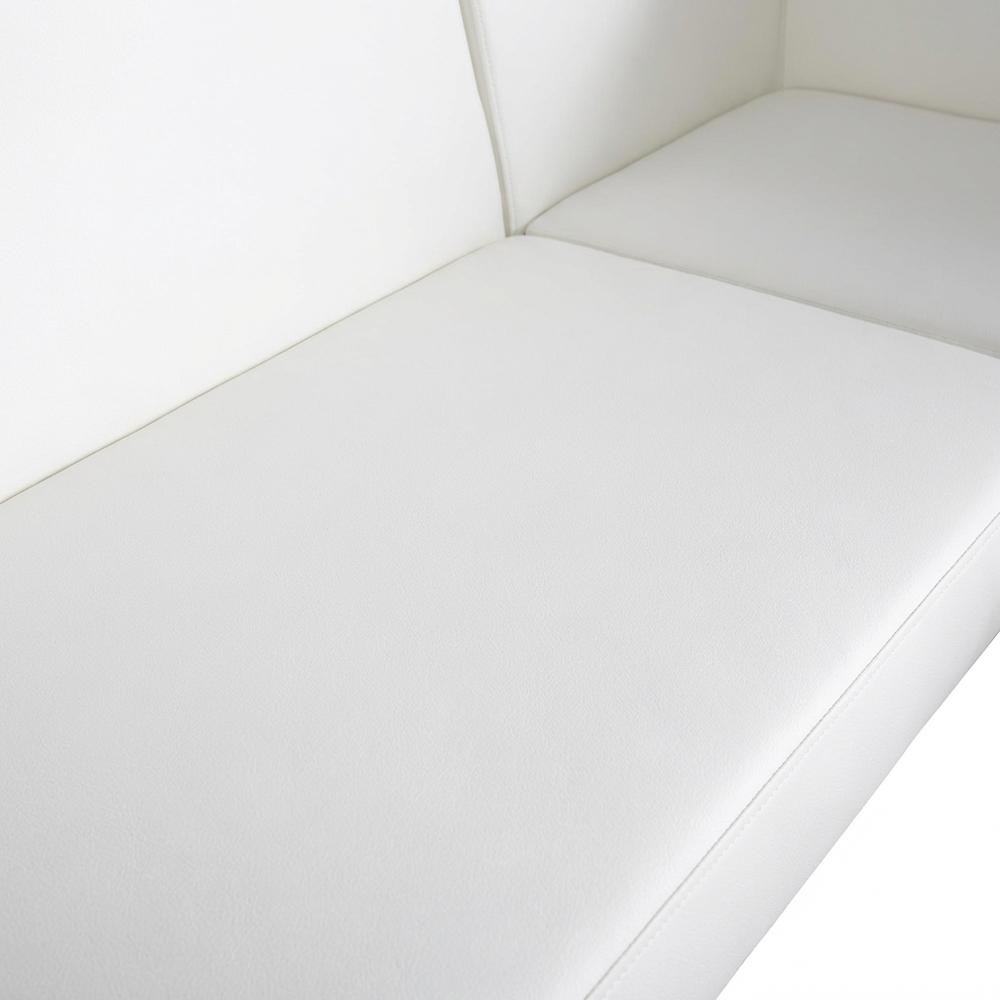 White Corner Outdoor Sofa With Polyurethane Fabric And Cushioned Seating. Picture 5