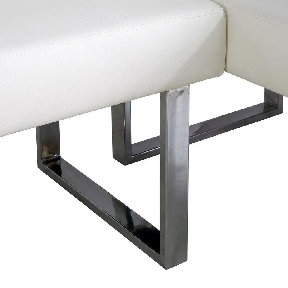 White Corner Outdoor Sofa With Polyurethane Fabric And Cushioned Seating. Picture 6