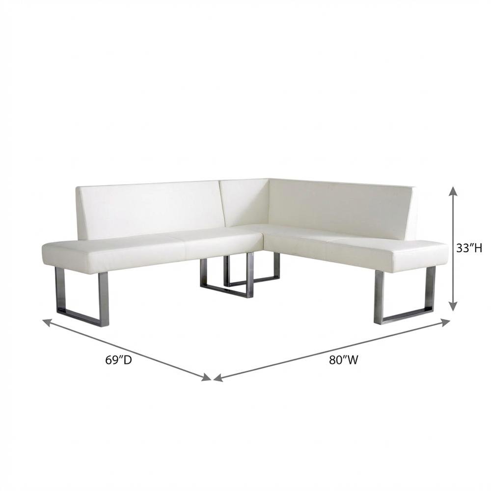 White Corner Outdoor Sofa With Polyurethane Fabric And Cushioned Seating. Picture 7