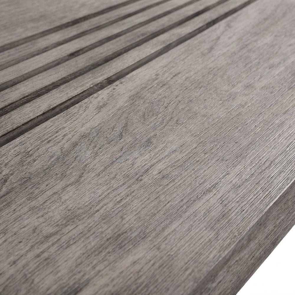 Gray Eucalyptus Outdoor Coffee Table With Modern Design, Solid Wood Construction. Picture 5
