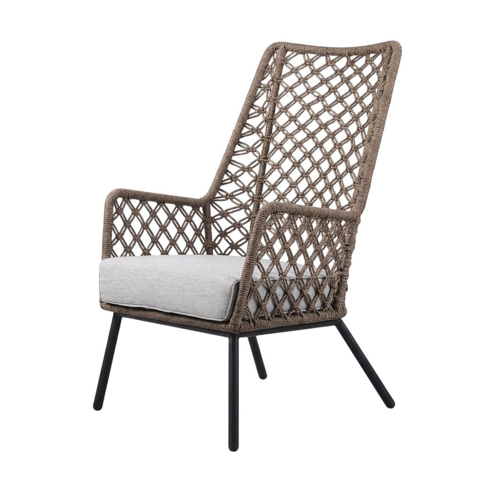 Gray Outdoor Lounge Chair With Removable Cushion, Water And Uv Resistant. Picture 1