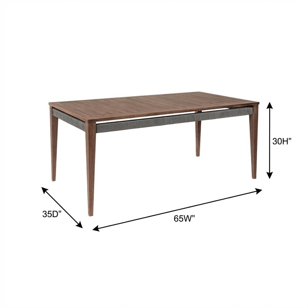 Weathered Eucalyptus Outdoor Dining Table With Modern Design. Picture 7