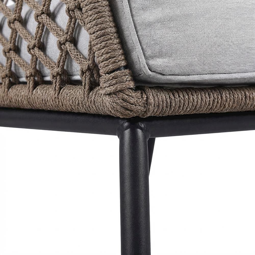 Gray Outdoor Lounge Chair With Removable Cushion, Water And Uv Resistant. Picture 6
